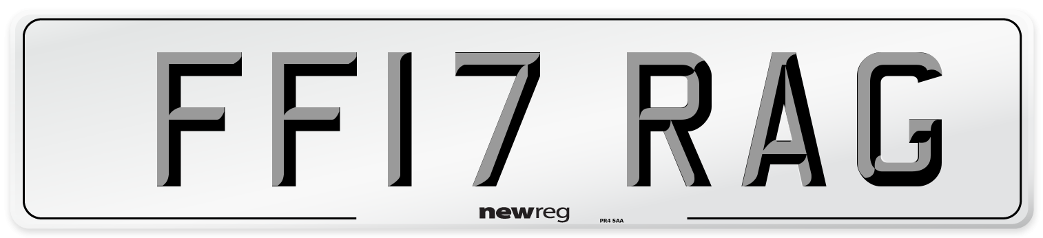 FF17 RAG Number Plate from New Reg